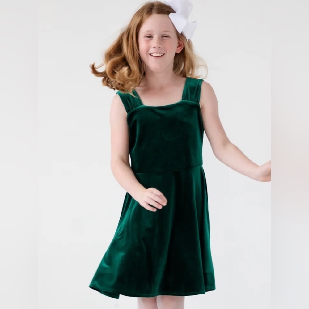 NWT Florence Eiseman Stretch Green Emerald Velvet Dress Size - Picture 2 of 5